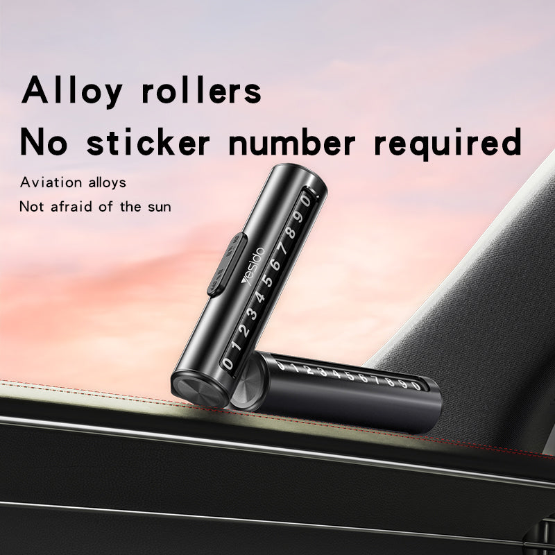 YESIDO C202 Adhesive Base Aluminum Alloy One Push Hidden Car Temporary Parking Plate YESIDO C202 Adhesive Base Aluminum Alloy One Push Hidden Car Temporary Parking Plate
